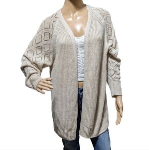Like New Women's Marled Tan Knitted Cardigan